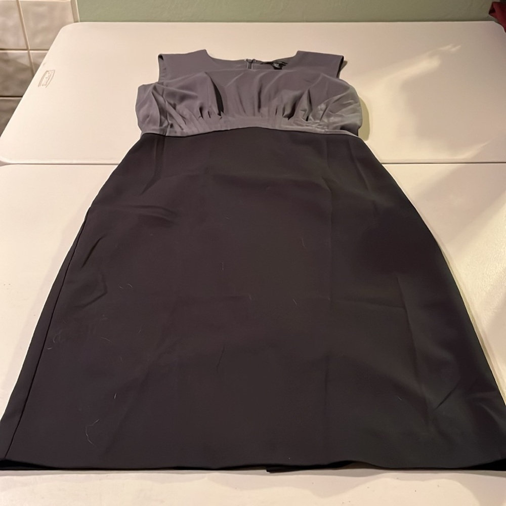 Kenneth Cole New York Black and Gray Midi Dress